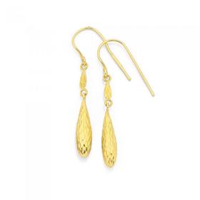 9ct-Gold-Bomber-Drop-Earrings on sale