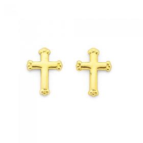 9ct-Gold-Cross-Stud-Earrings on sale