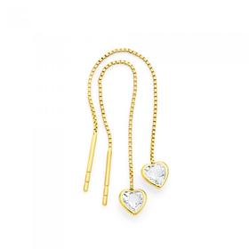 9ct-Gold-CZ-Heart-Thread-Through-Earrings on sale