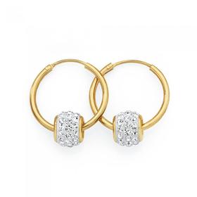 9ct-Gold-Crystal-Ball-Hoops on sale