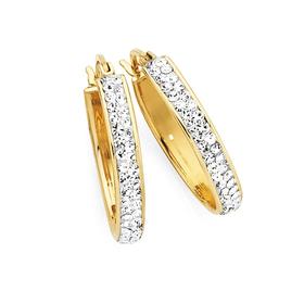 9ct-Gold-15mm-Crystal-Hoop-Earrings on sale