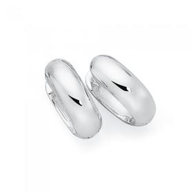 Silver-Half-Round-Oval-Huggie-Earrings on sale