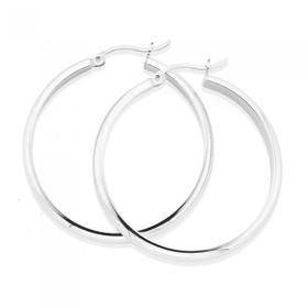 Silver-35mm-Half-Round-Hoop-Earrings on sale