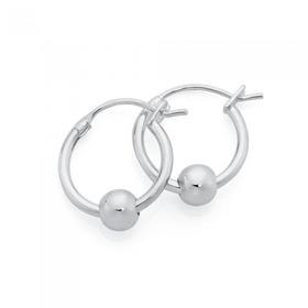 Silver+10mm+Ball+Hoop+Earrings