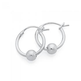 Silver-10mm-Ball-Hoop-Earrings on sale