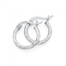 Silver-7mm-Diamond-Cut-Hoop-Earrings on sale