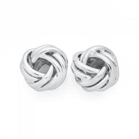 Silver+Large+Knot+Stud+Earrings