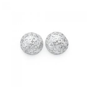 Silver-10mm-Filigree-Half-Ball-Stud-Earrings on sale