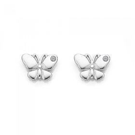 Silver+CZ+Butterfly+Studs