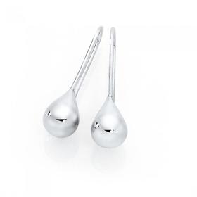 Silver+Tear+Drop+Hook+Earrings