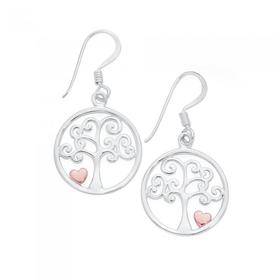 Silver-Two-Tone-Tree-Of-Life-Drop-Earrings on sale