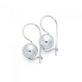 Silver-8mm-Euro-ball-Earrings on sale