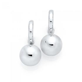 Silver-14mm-Ball-on-Hoop-Earring on sale