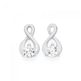 Silver-CZ-Loop-Studs on sale