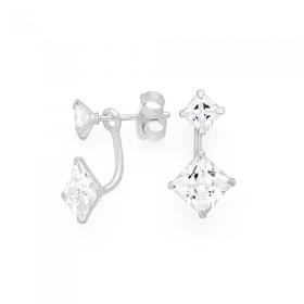 Silver-CZ-Ear-swing-Earrings on sale