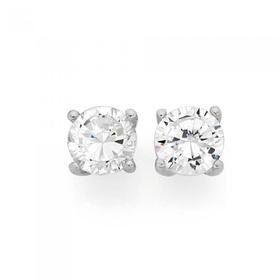 Silver+6mm+Cubic+Zirconia+Claw+Studs