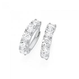 Sterling-Silver-Cubic-Zirconia-Huggies on sale