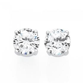 Sterling-Silver-8mm-Cubic-Zirconia-Claw-Set-Stud-Earrings on sale