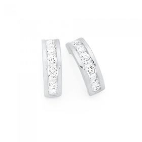 Silver-CZ-Hoop-Earrings on sale