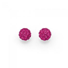 Sterling+Silver+Pink+Crystal+Studs