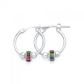 Silver-12mmCrystal-Hoop-Earrings on sale