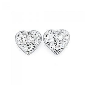 Silver-Crystal-Heart-Stud-Earrings on sale