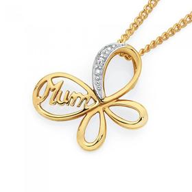 9ct-Gold-Diamond-Mum-Pendant on sale