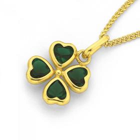 9ct-CZ-Green-Clover-Pendant on sale