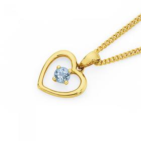 9ct-Gold-Aquamarine-Open-Heart-Pendant on sale