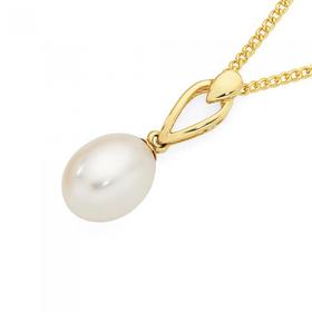 9ct-Gold-Pearl-Drop-Pendant on sale