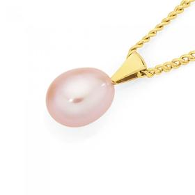 9ct-Gold-Cultured-Fresh-Water-Pearl-Teardrop-Pendant on sale