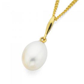 9ct+Gold+Pearl+Pendant