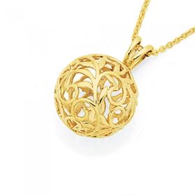 9ct-Gold-Filigree-Ball-Pendant on sale