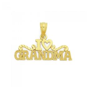 9ct+Gold+%27I+Love+Grandma%27+Pendant