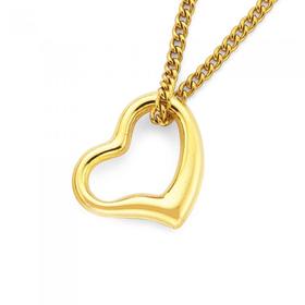 9ct+Gold+Floating+Heart+Pendant