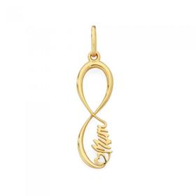 9ct-Gold-Love-Mum-Infinity-Pendant on sale