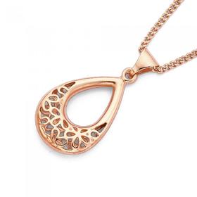 9ct-Rose-Gold-Filigree-Oval-Pendant on sale