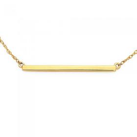 9ct-Gold-45cm-Bar-Necklace on sale