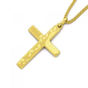 9ct-Footprint-Cross-with-Verse-on-Back on sale