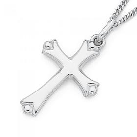 9ct+White+Gold+Cross