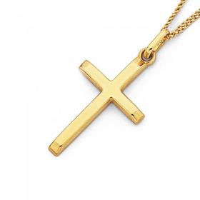 9ct-Gold-Polished-Cross-Pendant on sale