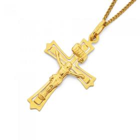 9ct+Gold+Crucifix+Pendant