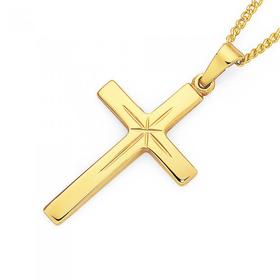 9ct-Gold-24mm-Cross-Pendant on sale