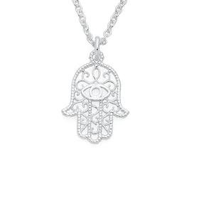 Silver+Filigree+Hamsa+Pendant