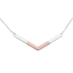 Silver+%26amp%3B+Rose+Plate+V+Necklet