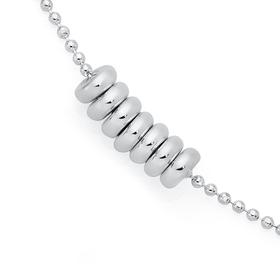 Silver-42cm-Seven-Lucky-Rings-With-Diamond-Cut-Ball-Chain on sale