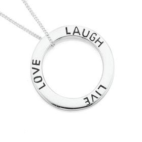 Silver-Live-Love-Laugh-Pendant on sale