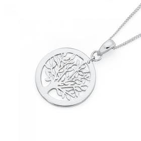 Silver+Tree+Of+Life+In+Open+Circle+Pendant