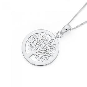 Silver-Tree-Of-Life-In-Open-Circle-Pendant on sale