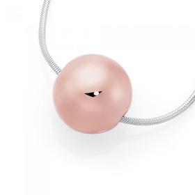 Silver-Rose-Plate-Sliding-Ball-Necklet on sale